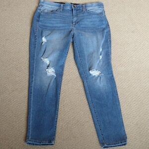 Lularoe Stretchable Waistband Plus Size Distressed Blue Jeans Size 32